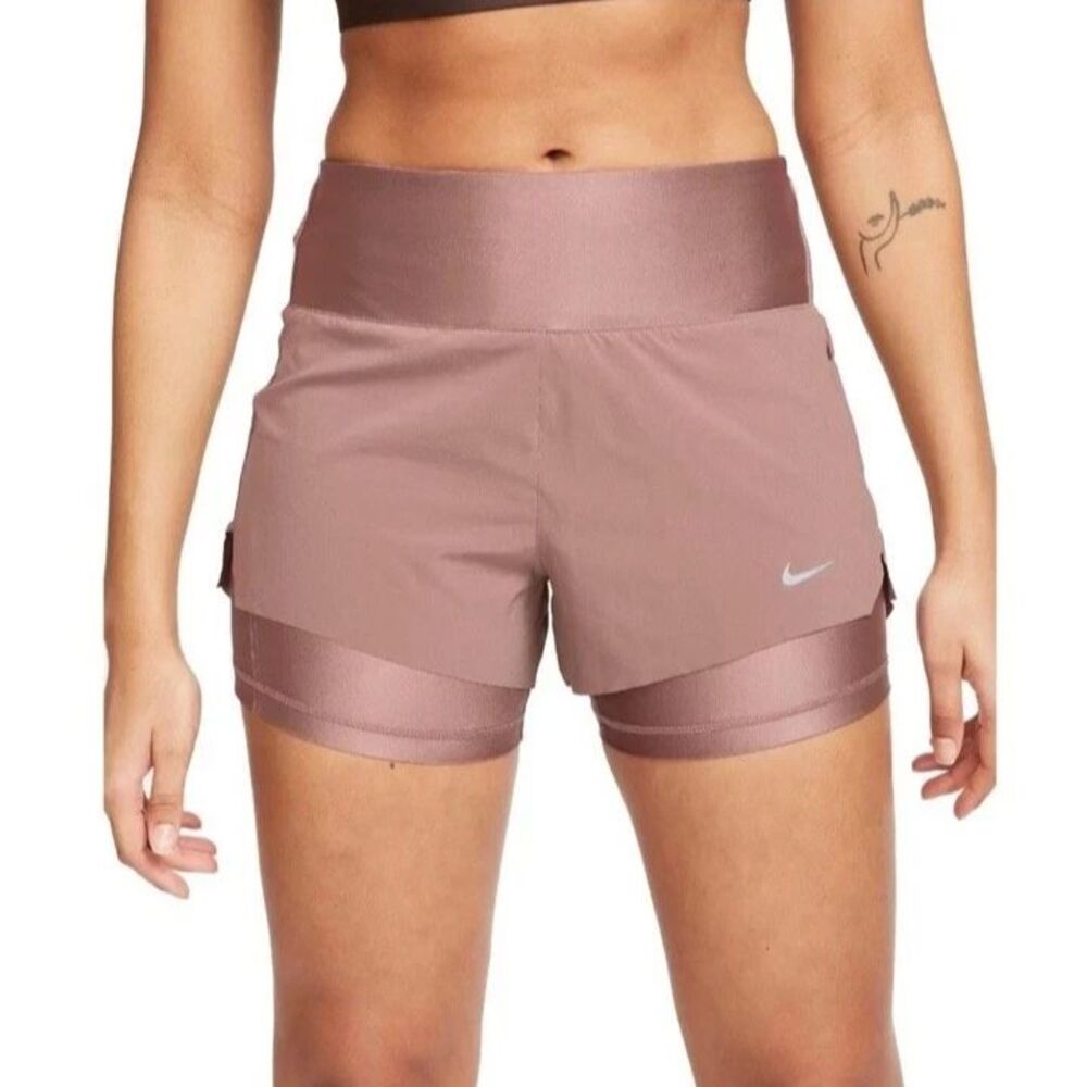 Nike Dri-FIT Swift Mid-Rise 2 in 1 3 Running Short Built In Brief Womens XL NEW
